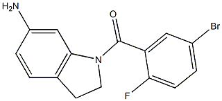 1-[(5-bromo-2-fluorophenyl)carbonyl]-2,3-dihydro-1H-indol-6-amine,,结构式