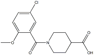 1-[(5-chloro-2-methoxyphenyl)carbonyl]piperidine-4-carboxylic acid 结构式