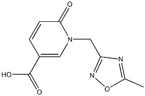 1-[(5-methyl-1,2,4-oxadiazol-3-yl)methyl]-6-oxo-1,6-dihydropyridine-3-carboxylic acid,,结构式