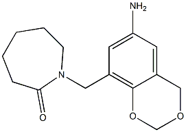 1-[(6-amino-2,4-dihydro-1,3-benzodioxin-8-yl)methyl]azepan-2-one Struktur