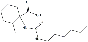 1-[(hexylcarbamoyl)amino]-2-methylcyclohexane-1-carboxylic acid 结构式