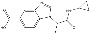 1-[1-(cyclopropylcarbamoyl)ethyl]-1H-1,3-benzodiazole-5-carboxylic acid Struktur