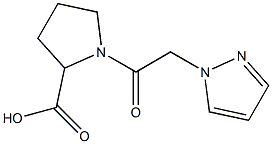 1-[2-(1H-pyrazol-1-yl)acetyl]pyrrolidine-2-carboxylic acid Struktur
