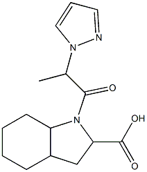 1-[2-(1H-pyrazol-1-yl)propanoyl]-octahydro-1H-indole-2-carboxylic acid 化学構造式