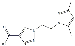 1-[2-(3,5-dimethyl-1H-pyrazol-1-yl)ethyl]-1H-1,2,3-triazole-4-carboxylic acid Struktur