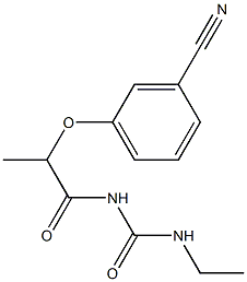 1-[2-(3-cyanophenoxy)propanoyl]-3-ethylurea 化学構造式