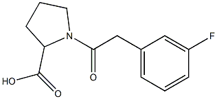 1-[2-(3-fluorophenyl)acetyl]pyrrolidine-2-carboxylic acid 化学構造式