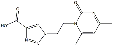 1-[2-(4,6-dimethyl-2-oxo-1,2-dihydropyrimidin-1-yl)ethyl]-1H-1,2,3-triazole-4-carboxylic acid,,结构式
