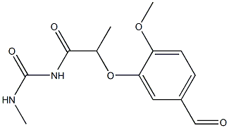 1-[2-(5-formyl-2-methoxyphenoxy)propanoyl]-3-methylurea 化学構造式