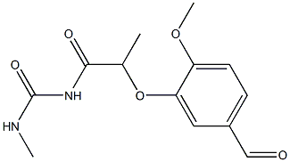 1-[2-(5-formyl-2-methoxyphenoxy)propanoyl]-3-methylurea Struktur