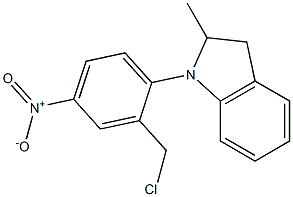 1-[2-(chloromethyl)-4-nitrophenyl]-2-methyl-2,3-dihydro-1H-indole,,结构式