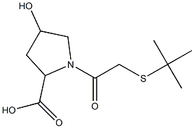 1-[2-(tert-butylsulfanyl)acetyl]-4-hydroxypyrrolidine-2-carboxylic acid 化学構造式