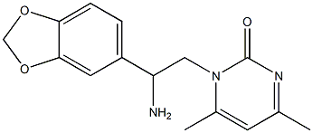 1-[2-amino-2-(1,3-benzodioxol-5-yl)ethyl]-4,6-dimethylpyrimidin-2(1H)-one 化学構造式