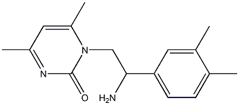 1-[2-amino-2-(3,4-dimethylphenyl)ethyl]-4,6-dimethyl-1,2-dihydropyrimidin-2-one 结构式