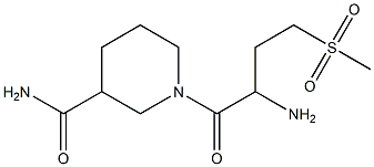 1-[2-amino-4-(methylsulfonyl)butanoyl]piperidine-3-carboxamide Struktur