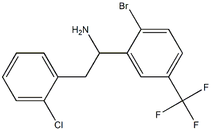 1-[2-bromo-5-(trifluoromethyl)phenyl]-2-(2-chlorophenyl)ethan-1-amine 化学構造式
