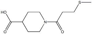 1-[3-(methylsulfanyl)propanoyl]piperidine-4-carboxylic acid,,结构式