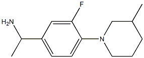 1-[3-fluoro-4-(3-methylpiperidin-1-yl)phenyl]ethan-1-amine 化学構造式