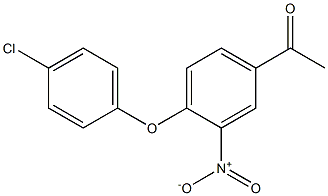 1-[4-(4-chlorophenoxy)-3-nitrophenyl]ethan-1-one 化学構造式