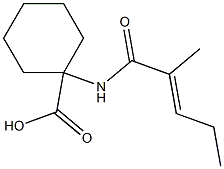 1-{[(2E)-2-methylpent-2-enoyl]amino}cyclohexanecarboxylic acid,,结构式
