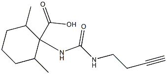 1-{[(but-3-ynylamino)carbonyl]amino}-2,6-dimethylcyclohexanecarboxylic acid Struktur