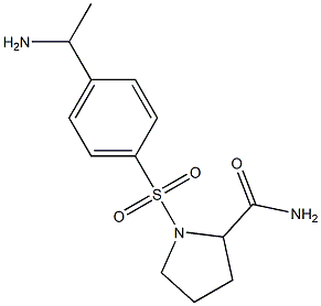 1-{[4-(1-aminoethyl)benzene]sulfonyl}pyrrolidine-2-carboxamide 结构式