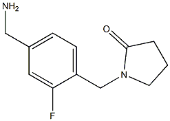 1-{[4-(aminomethyl)-2-fluorophenyl]methyl}pyrrolidin-2-one 化学構造式