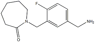 1-{[5-(aminomethyl)-2-fluorophenyl]methyl}azepan-2-one 化学構造式