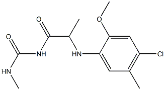 1-{2-[(4-chloro-2-methoxy-5-methylphenyl)amino]propanoyl}-3-methylurea,,结构式