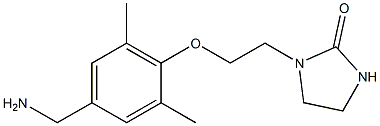 1-{2-[4-(aminomethyl)-2,6-dimethylphenoxy]ethyl}imidazolidin-2-one 化学構造式