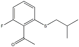 1-{2-fluoro-6-[(2-methylpropyl)sulfanyl]phenyl}ethan-1-one 化学構造式