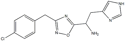 1-{3-[(4-chlorophenyl)methyl]-1,2,4-oxadiazol-5-yl}-2-(1H-imidazol-4-yl)ethan-1-amine Structure