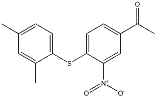 1-{4-[(2,4-dimethylphenyl)sulfanyl]-3-nitrophenyl}ethan-1-one Struktur