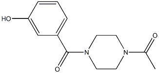 1-{4-[(3-hydroxyphenyl)carbonyl]piperazin-1-yl}ethan-1-one Structure