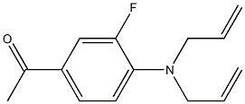 1-{4-[bis(prop-2-en-1-yl)amino]-3-fluorophenyl}ethan-1-one 化学構造式