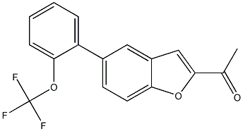 1-{5-[2-(trifluoromethoxy)phenyl]-1-benzofuran-2-yl}ethanone Struktur