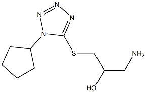 1-amino-3-[(1-cyclopentyl-1H-1,2,3,4-tetrazol-5-yl)sulfanyl]propan-2-ol 结构式