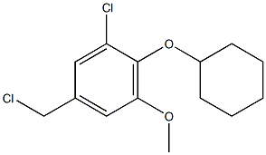 1-chloro-5-(chloromethyl)-2-(cyclohexyloxy)-3-methoxybenzene 结构式