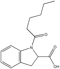 1-hexanoyl-2,3-dihydro-1H-indole-2-carboxylic acid 结构式