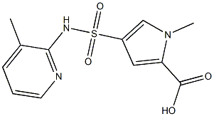 1-methyl-4-[(3-methylpyridin-2-yl)sulfamoyl]-1H-pyrrole-2-carboxylic acid Struktur