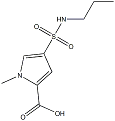 1-methyl-4-[(propylamino)sulfonyl]-1H-pyrrole-2-carboxylic acid,,结构式