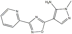 1-methyl-4-[3-(pyridin-2-yl)-1,2,4-oxadiazol-5-yl]-1H-pyrazol-5-amine Struktur