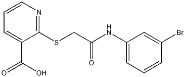 2-({[(3-bromophenyl)carbamoyl]methyl}sulfanyl)pyridine-3-carboxylic acid,,结构式