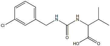 2-({[(3-chlorophenyl)methyl]carbamoyl}amino)-3-methylbutanoic acid 化学構造式