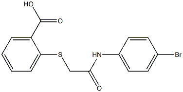 2-({[(4-bromophenyl)carbamoyl]methyl}sulfanyl)benzoic acid Structure