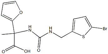 2-({[(5-bromothiophen-2-yl)methyl]carbamoyl}amino)-2-(furan-2-yl)propanoic acid Struktur