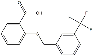 2-({[3-(trifluoromethyl)phenyl]methyl}sulfanyl)benzoic acid Struktur