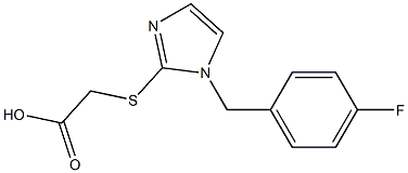 2-({1-[(4-fluorophenyl)methyl]-1H-imidazol-2-yl}sulfanyl)acetic acid 化学構造式