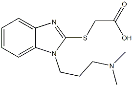 2-({1-[3-(dimethylamino)propyl]-1H-1,3-benzodiazol-2-yl}sulfanyl)acetic acid,,结构式