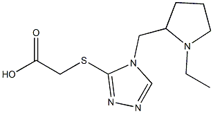 2-({4-[(1-ethylpyrrolidin-2-yl)methyl]-4H-1,2,4-triazol-3-yl}sulfanyl)acetic acid Struktur